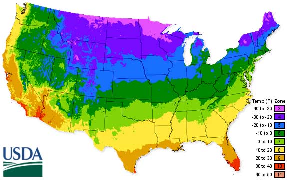 USDA climate map for 2012